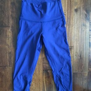 Lululemon Leggings Cropped High Raise Blue Navy